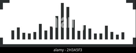 Bar chart dashboard icon. Thin line frame Stock Vector