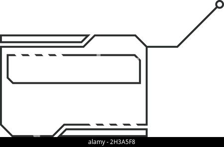 Digital frame panel. HUD callout title. Interface element Stock Vector