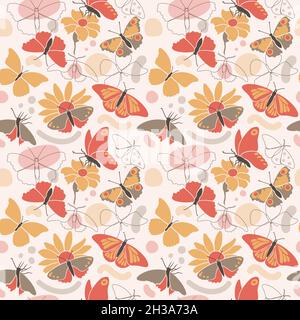 Seamless pattern in a modern flat art style. Stock Vector