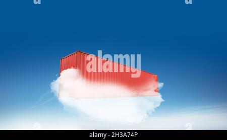 Container in cloud a software infrastructure concept Stock Photo