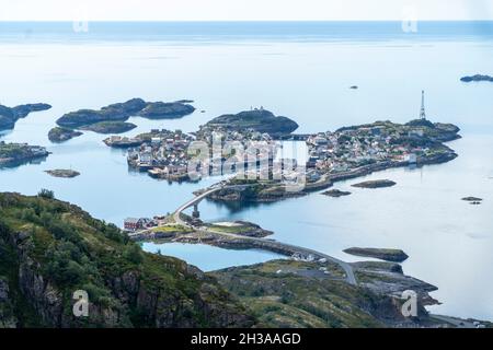 Henningsvær 20210814.The old fishing village Henningsvaer is protected. Photo: Terje Pedersen / NTB Stock Photo