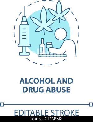 Alcohol and drug abuse blue concept icon Stock Vector Image & Art - Alamy