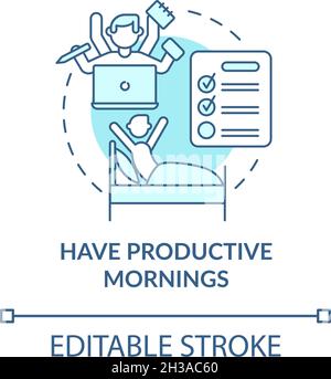 Have productive morning blue concept icon Stock Vector