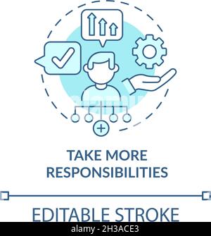 Take more responsibility blue concept icon Stock Vector