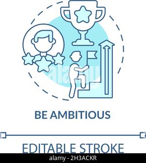 Be ambitious blue concept icon Stock Vector