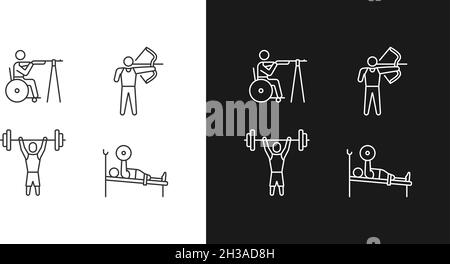 Single adaptive contests linear icons set for dark and light mode Stock Vector