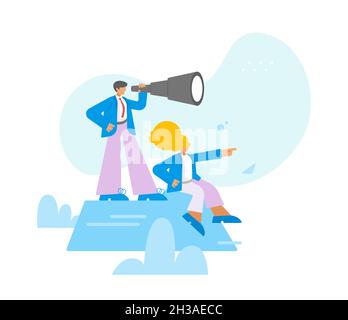 Discover opportunities concept vector illustration white background. Stock Vector