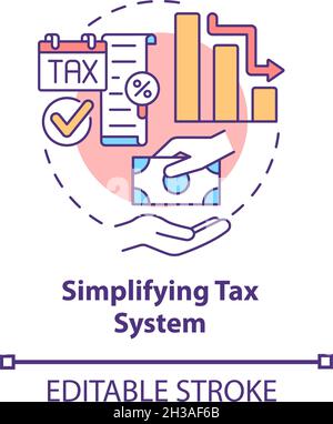 Simplifying tax system concept icon Stock Vector
