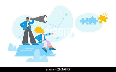 Discover opportunities concept vector illustration white background. Stock Vector