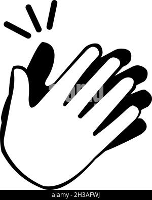 clap clipart black and white