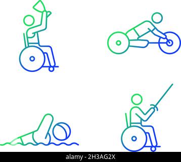 Adaptive contests gradient linear vector icons set Stock Vector