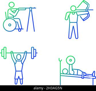 Single adaptive contests gradient linear vector icons set Stock Vector