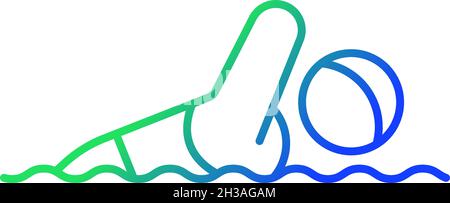 Swimming gradient linear vector icon Stock Vector