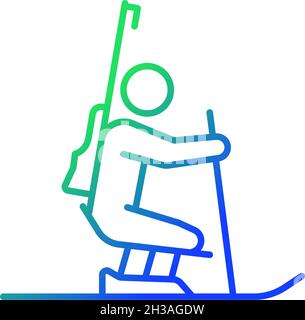Biathlon gradient linear vector icon Stock Vector