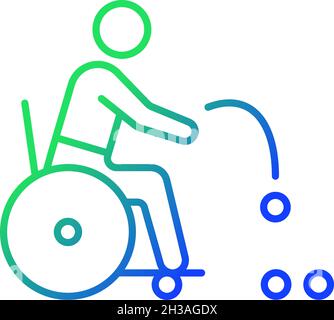 Boccia gradient linear vector icon Stock Vector