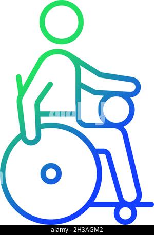 Wheelchair rugby gradient linear vector icon Stock Vector