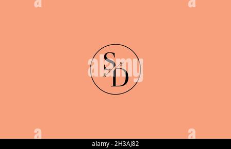 LETTERS SD LOGO DESIGN WITH NEGATIVE SPACE EFFECT FOR ILLUSTRATION USE Stock Vector