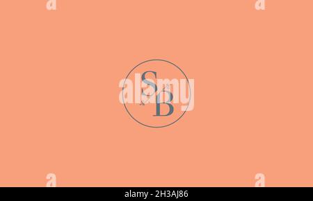 LETTERS SB LOGO DESIGN WITH NEGATIVE SPACE EFFECT FOR ILLUSTRATION USE Stock Vector