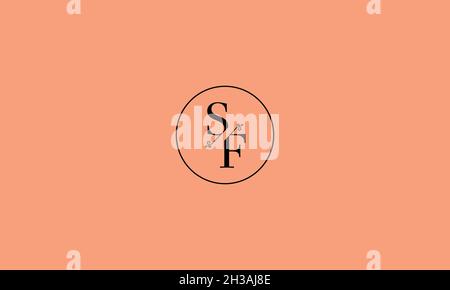 LETTERS SF LOGO DESIGN WITH NEGATIVE SPACE EFFECT FOR ILLUSTRATION USE Stock Vector