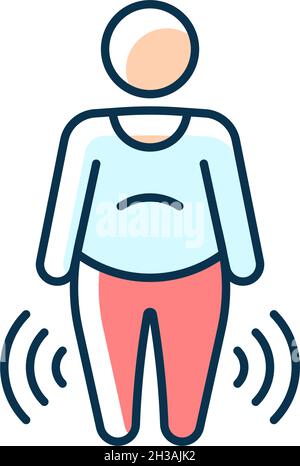 Risk factor linked to obesity RGB color icon Stock Vector