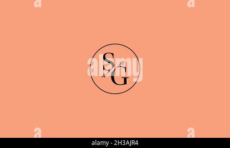 LETTERS SG LOGO DESIGN WITH NEGATIVE SPACE EFFECT FOR ILLUSTRATION USE Stock Vector