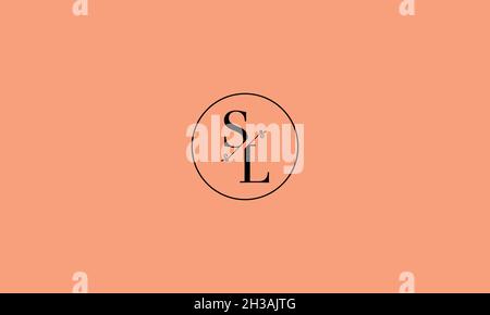 LETTERS SL LOGO DESIGN WITH NEGATIVE SPACE EFFECT FOR ILLUSTRATION USE Stock Vector