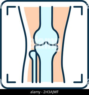 Arthritis x ray RGB color icon Stock Vector
