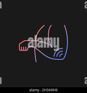 Elbow rheumatism gradient vector icon for dark theme Stock Vector