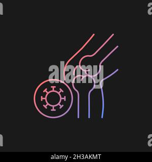 Reactive arthritis gradient vector icon for dark theme Stock Vector
