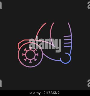 Septic arthritis gradient vector icon for dark theme Stock Vector
