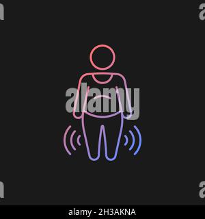 Risk factor linked to obesity gradient vector icon for dark theme Stock Vector