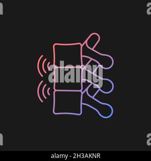 Ankylosing spondylitis gradient vector icon for dark theme Stock Vector