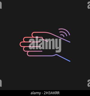 Wrists rheumatism gradient vector icon for dark theme Stock Vector