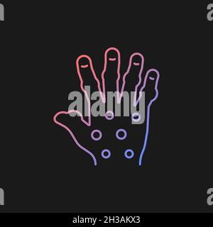 Psoriatic arthritis gradient vector icon for dark theme Stock Vector