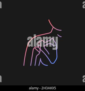 Joint dislocation gradient vector icon for dark theme Stock Vector