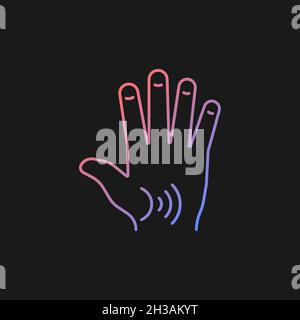 Thumb arthritis gradient vector icon for dark theme Stock Vector