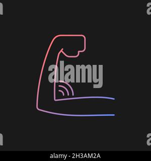 Lack of muscular strength gradient vector icon for dark theme Stock Vector
