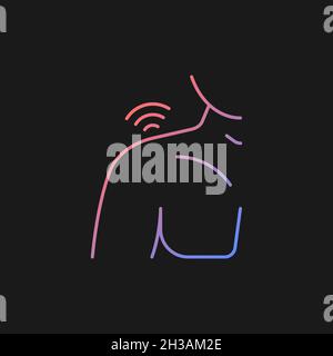 Shoulders rheumatism gradient vector icon for dark theme Stock Vector