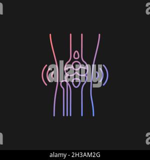 Bursitis gradient vector icon for dark theme Stock Vector