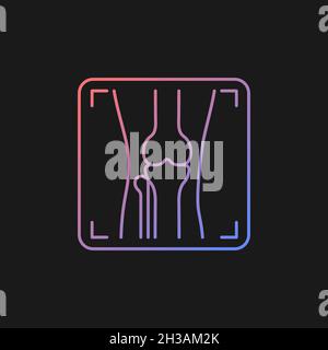 Arthritis x ray gradient vector icon for dark theme Stock Vector