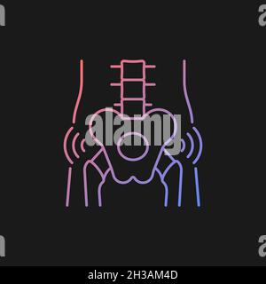 Hips rheumatism gradient vector icon for dark theme Stock Vector