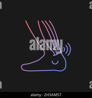 Joint strains gradient vector icon for dark theme Stock Vector