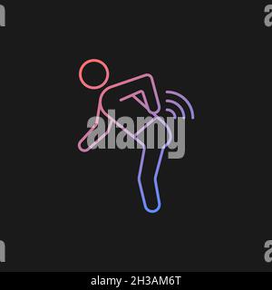 Back rheumatism gradient vector icon for dark theme Stock Vector