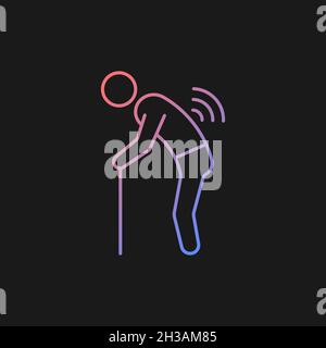 Risk factor linked to age gradient vector icon for dark theme Stock Vector