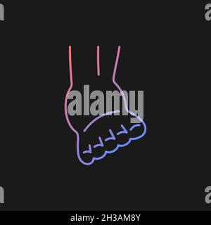Joint sprain gradient vector icon for dark theme Stock Vector