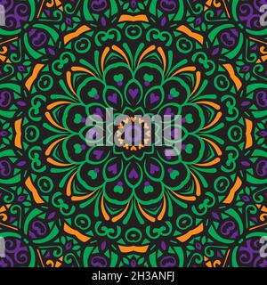 Seamless floral pattern. Ethnic Style Colorful ornamental decoration for different purposes. Stock Vector