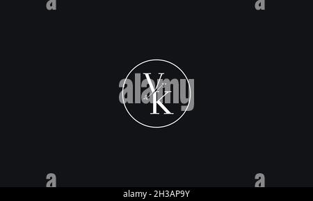 LETTERS VK LOGO DESIGN WITH NEGATIVE SPACE EFFECT FOR ILLUSTRATION USE Stock Vector