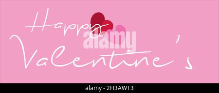 Happy Valentines background with heart patterns, Vector illustration on a romantic pink background Stock Vector