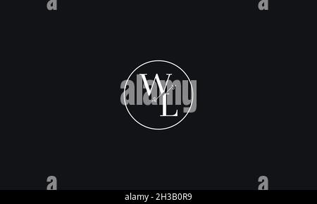 LETTERS WL LOGO DESIGN WITH NEGATIVE SPACE EFFECT FOR ILLUSTRATION USE Stock Vector