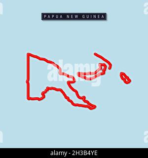 Papua New Guinea Blank Map Isolated on White Background. High-Detailed ...